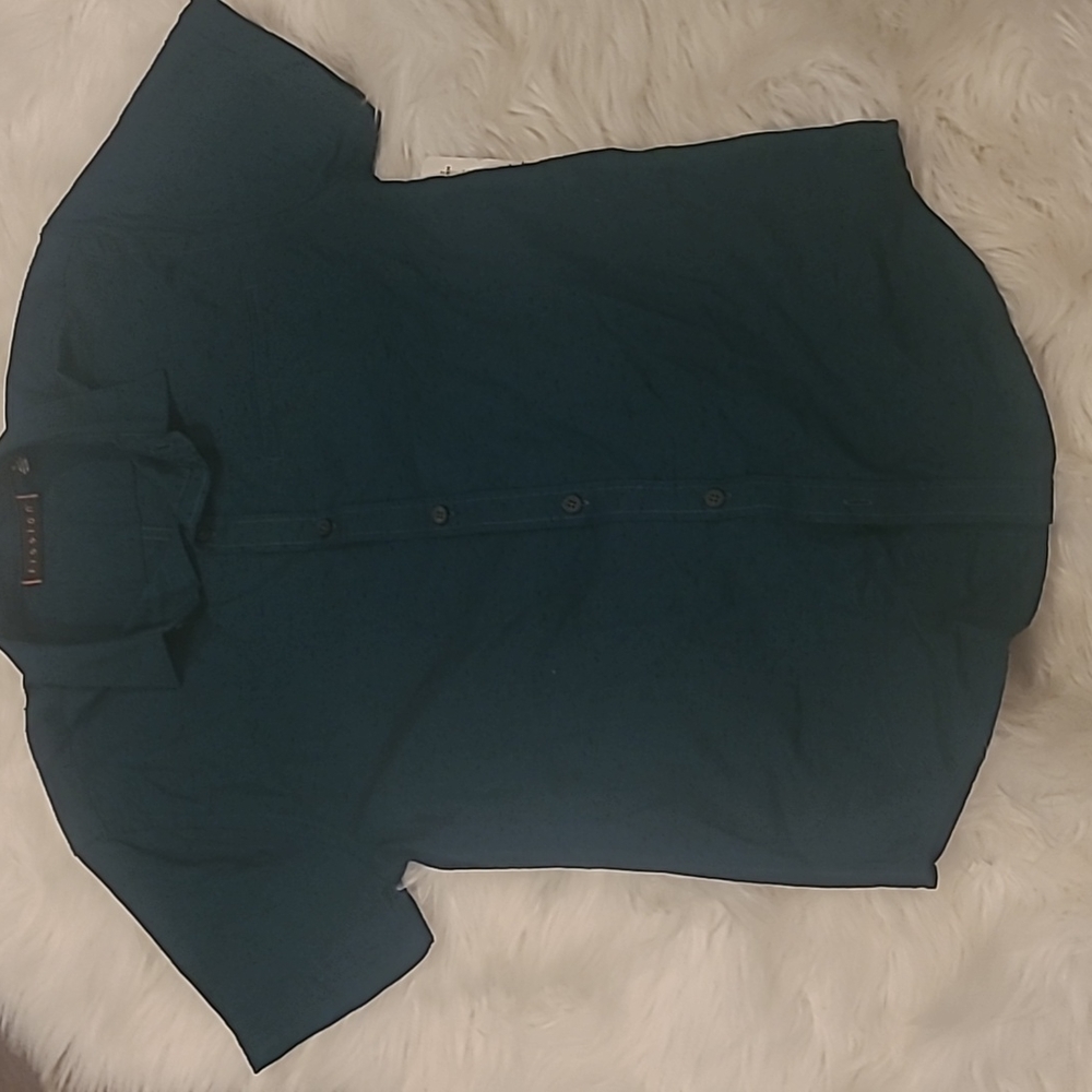 Dark Green Button Down Short Sleeve Size M
